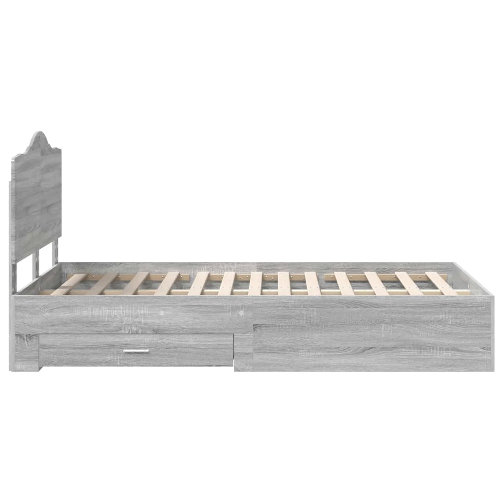 Struttura del letto con testiera Grigio Sonoma 120 x 200 cm 3413626