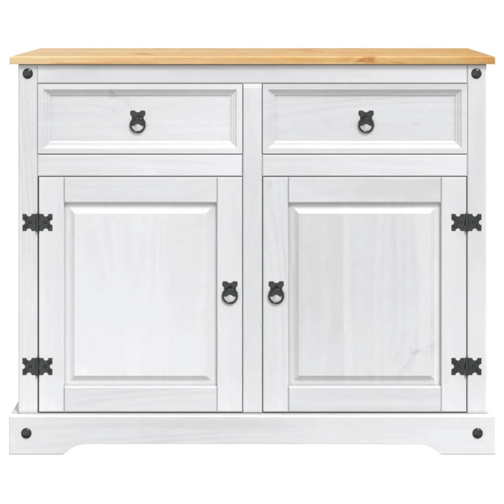 Carrello da Cucina 2 pcs Bianco e Cera di Miele Pino Massello