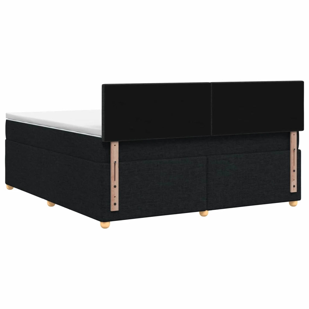 Letto box spring con materasso Nero 140 x 190 cm Tessuto 3452417
