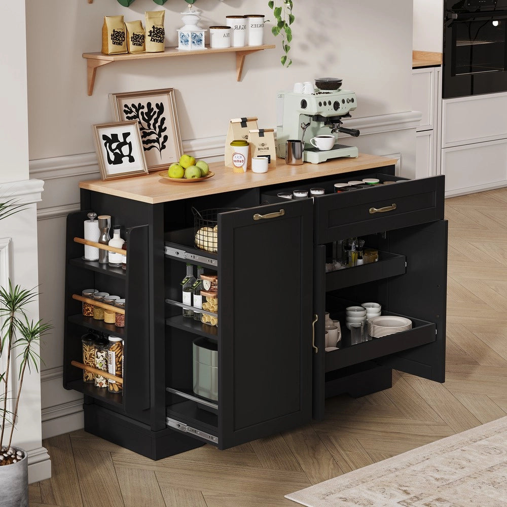 Credenza 3 Ante e Cassetto con Ripiani Estraibili ¨C MINIMAL ¨C Nero