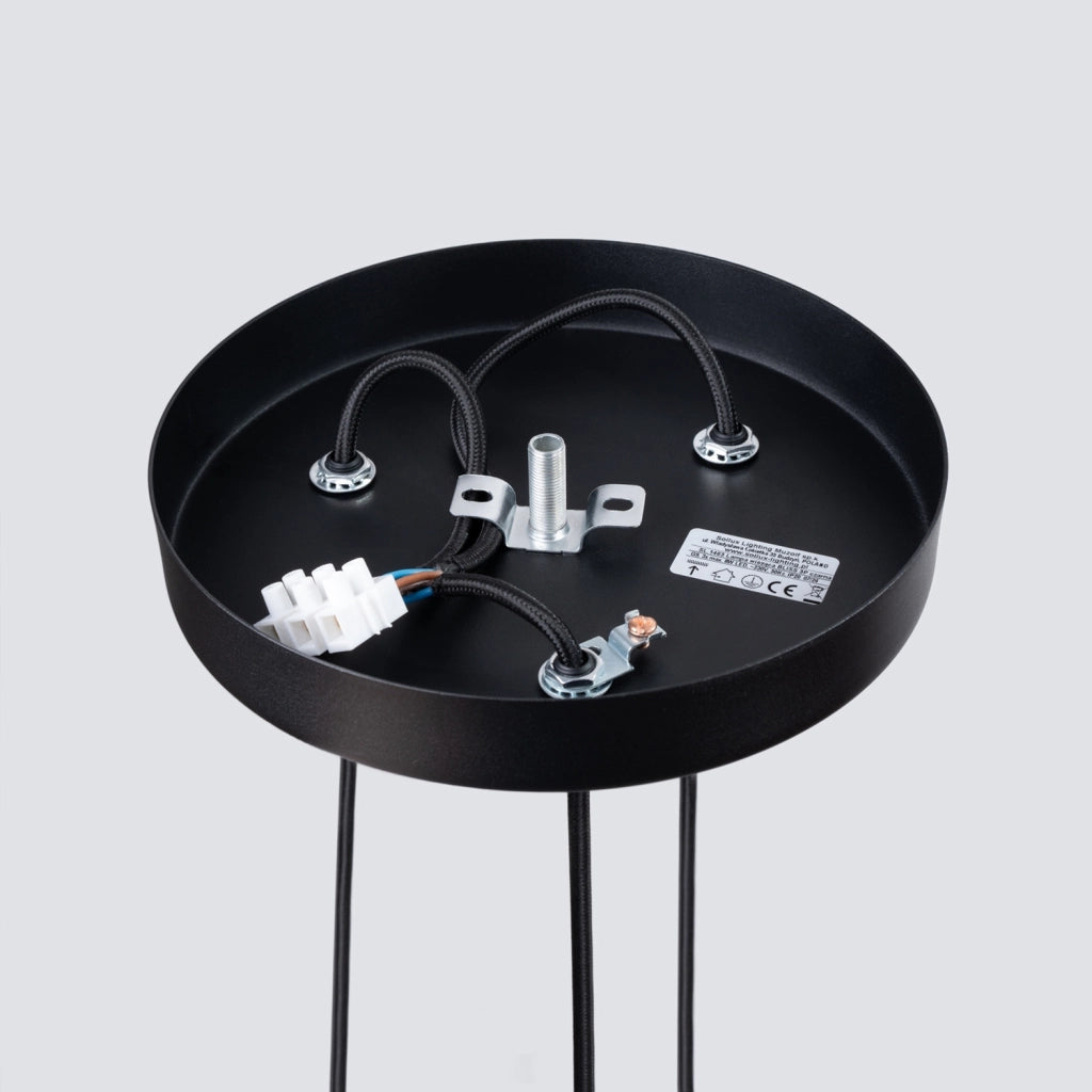 Lampada a sospensione rotonda nera 3 luci G9 Serena