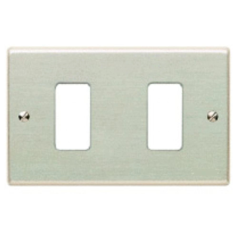 Placca alluminio con viti compatibile serie magic ticino *** numero posti 2 posti, confezione 1