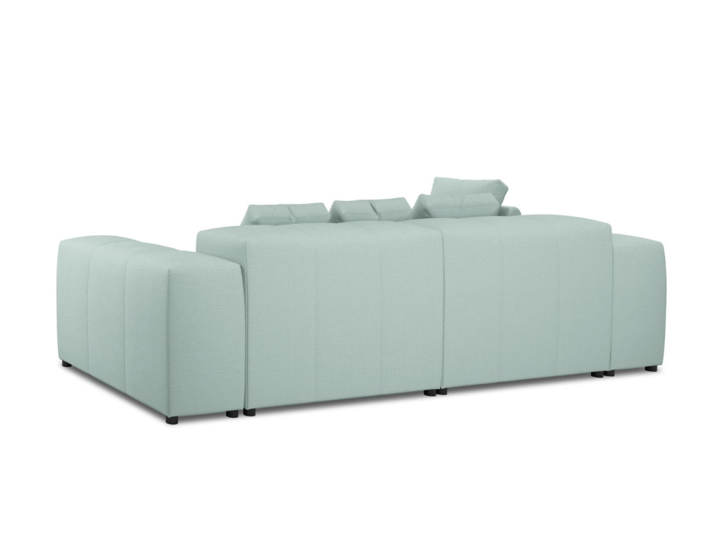 Cosmopolitan Design - Divano angolare modulare reversibile "Rome" 4 posti in tessuto strutturato menta 
