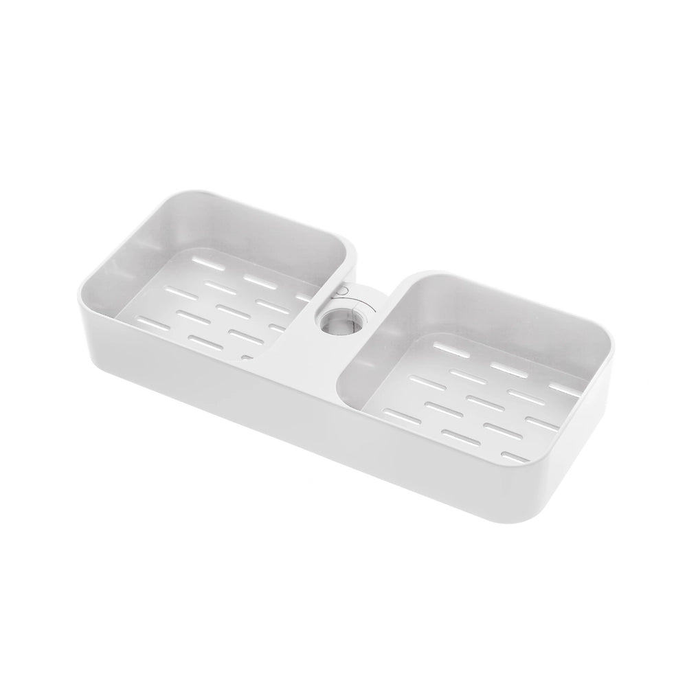 Mensola per asta saliscendi con D. 18, 22, 25 cm in ABS bianco Hidra