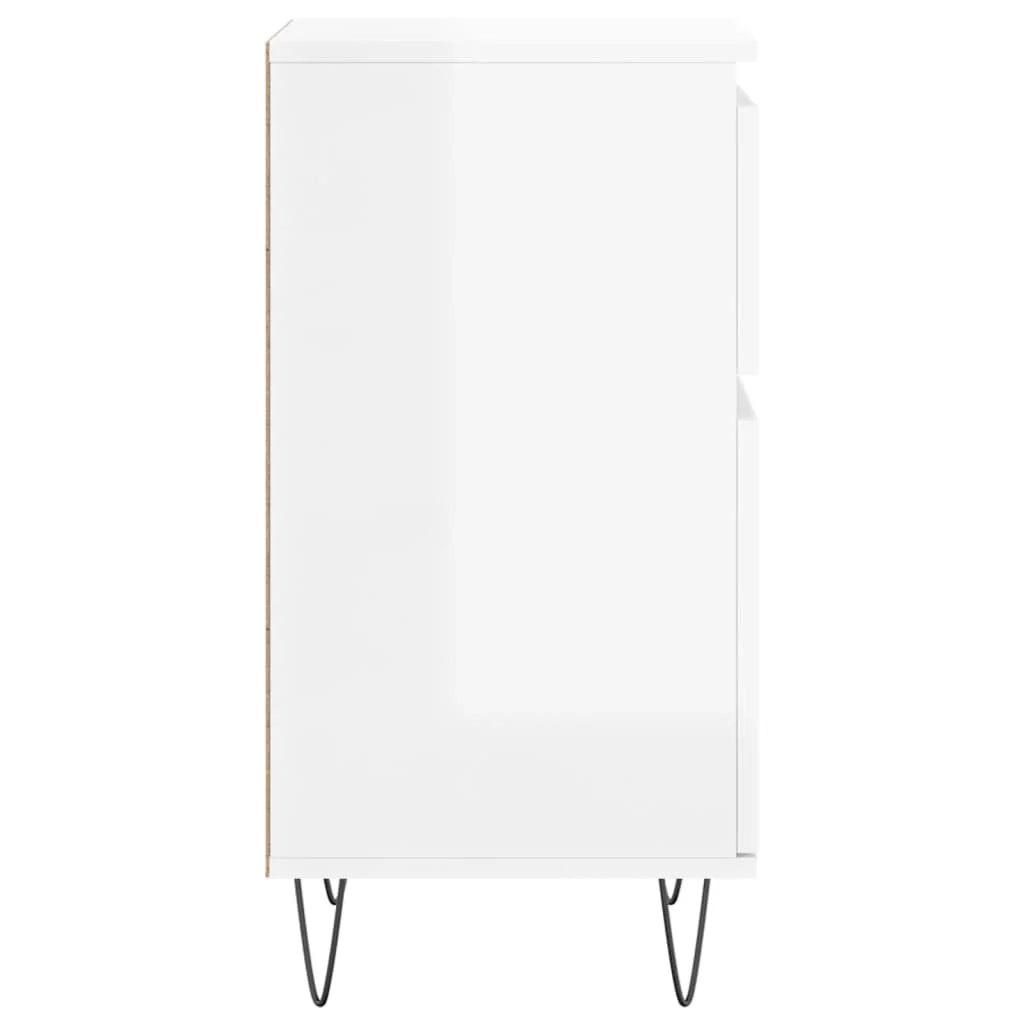 Buffet credenza cassettiera armadio mobile contenitore organizer per cucina soggiorno salotti set da 2 lucido 40 x 35 x 70 cm legno ingegnerizzato bianco 02_0036706