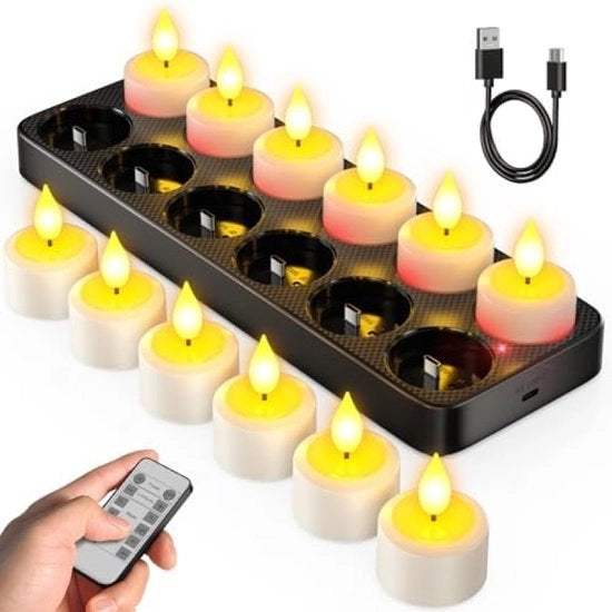Set di luci da tavolo LED elettriche con stazione di ricarica e telecomando