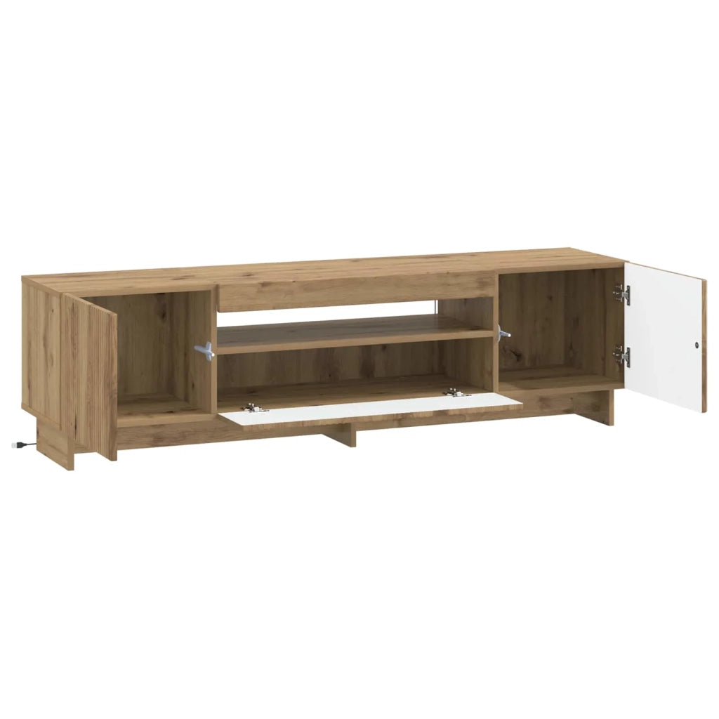 Mobile TV LED Rovere Artigianale Legno ingegnerizzato 896034