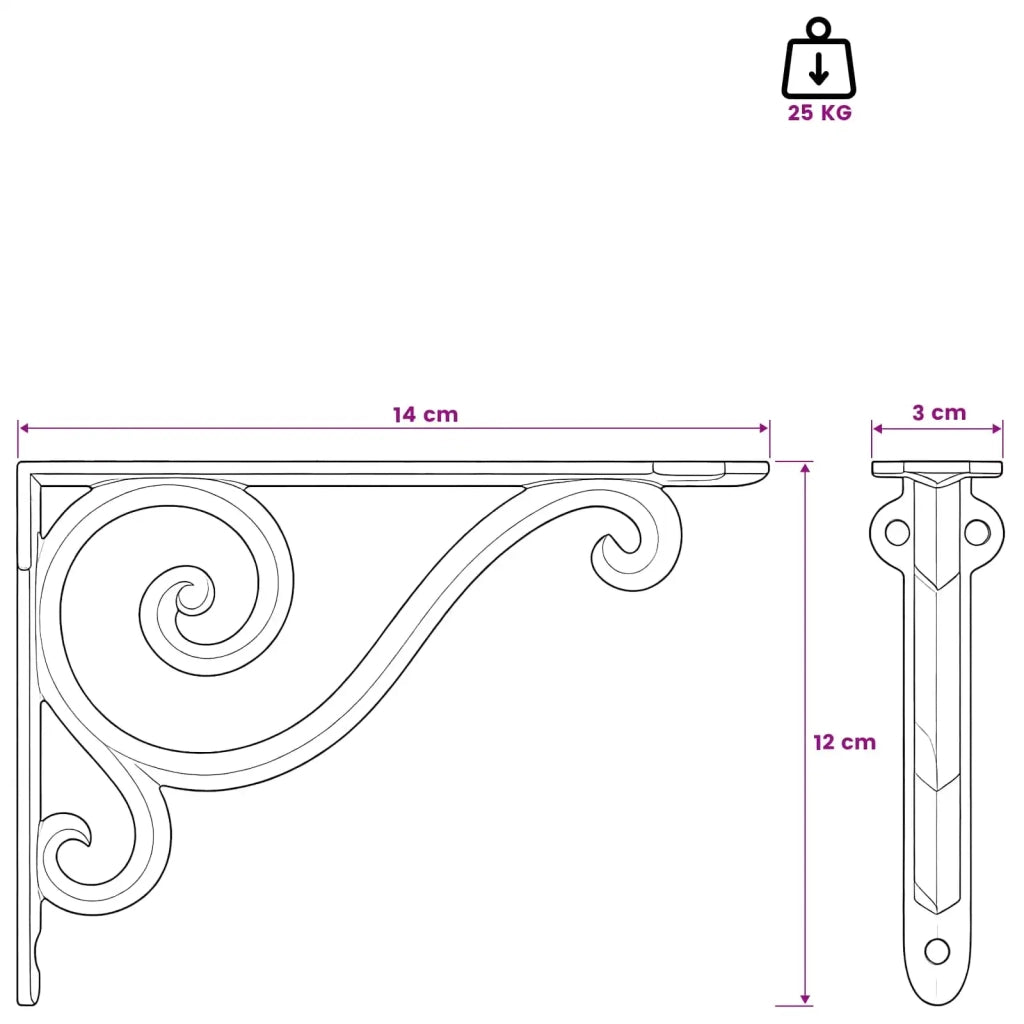 Supporti per mensole da parete 12 pz Bianco Antico 42038864