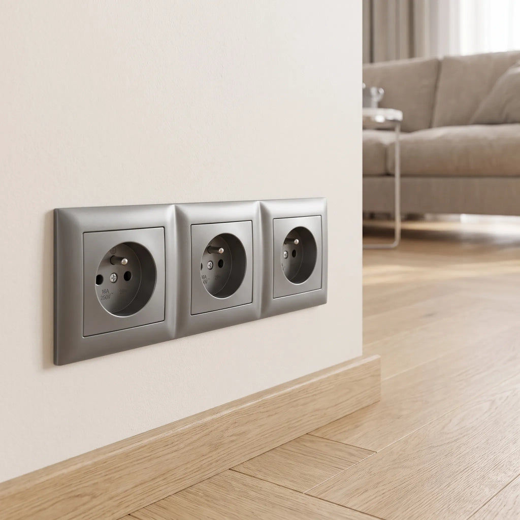 Placca Tripla Per Prese Oste Jnh015-3f Grey