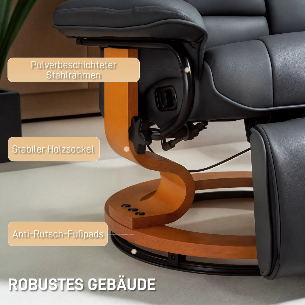 Poltrona relax reclinabile girevole ¨C Minimal ¨C similpelle grigio scuro