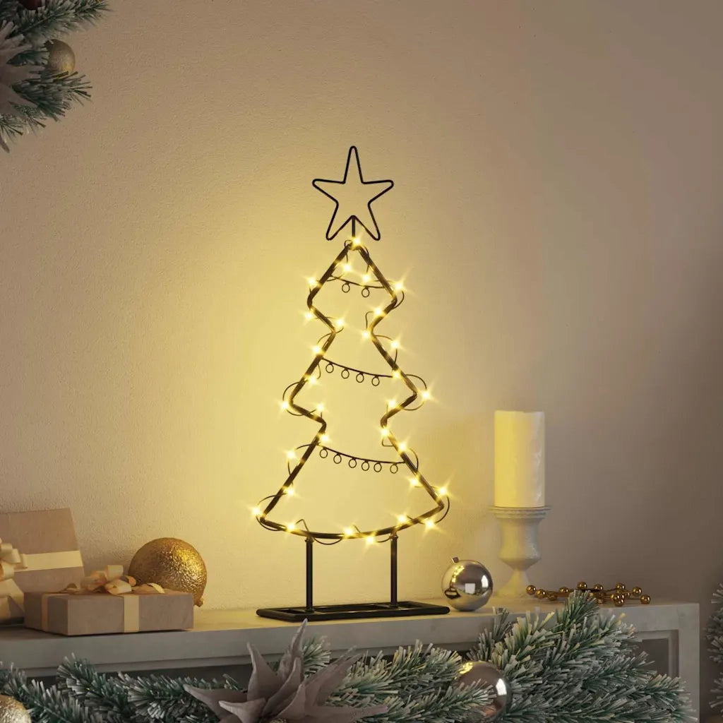 Albero di Natale in metallo con supporto Nero 60 cm Acciaio 42019186
