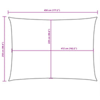 Parasole a Vela Oxford Rettangolare 2,5x4,5 m Bianco 135263