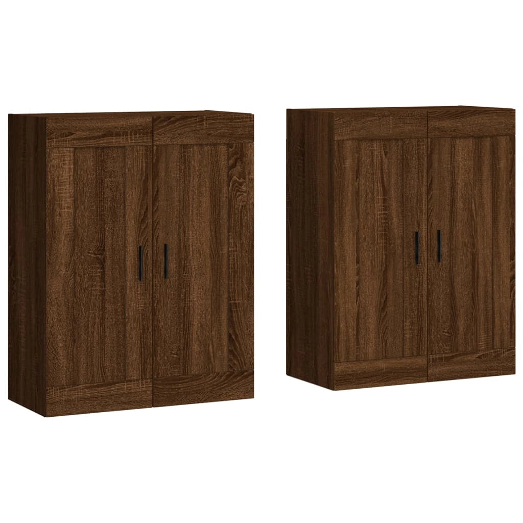 Set di 2 pensili moderni 69,5 x 34 x 90 cm pratici per riporre oggetti stile elegante legno composito marrone 02_0055490