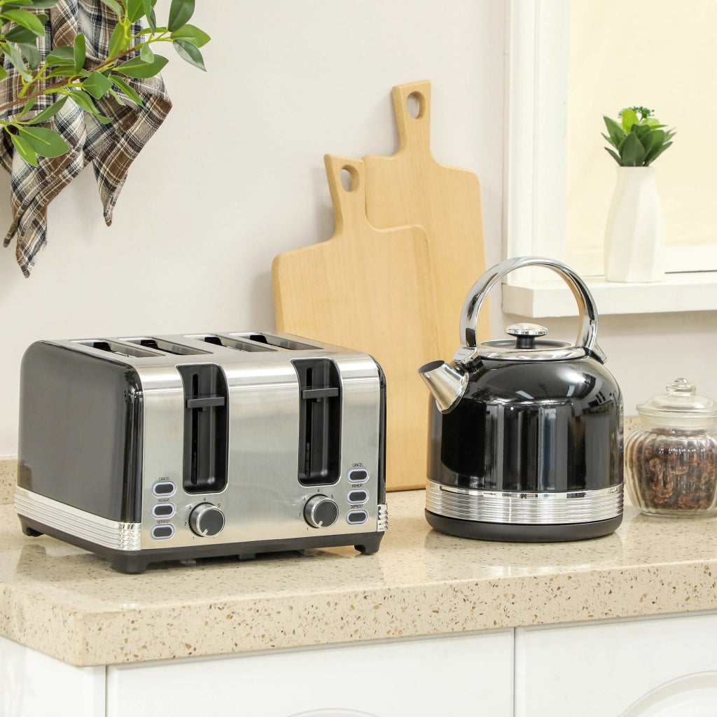 Set Bollitore e Tostapane ¨C Xylo ¨C 1,7L, 7 Livelli, Acciaio Inox, Nero