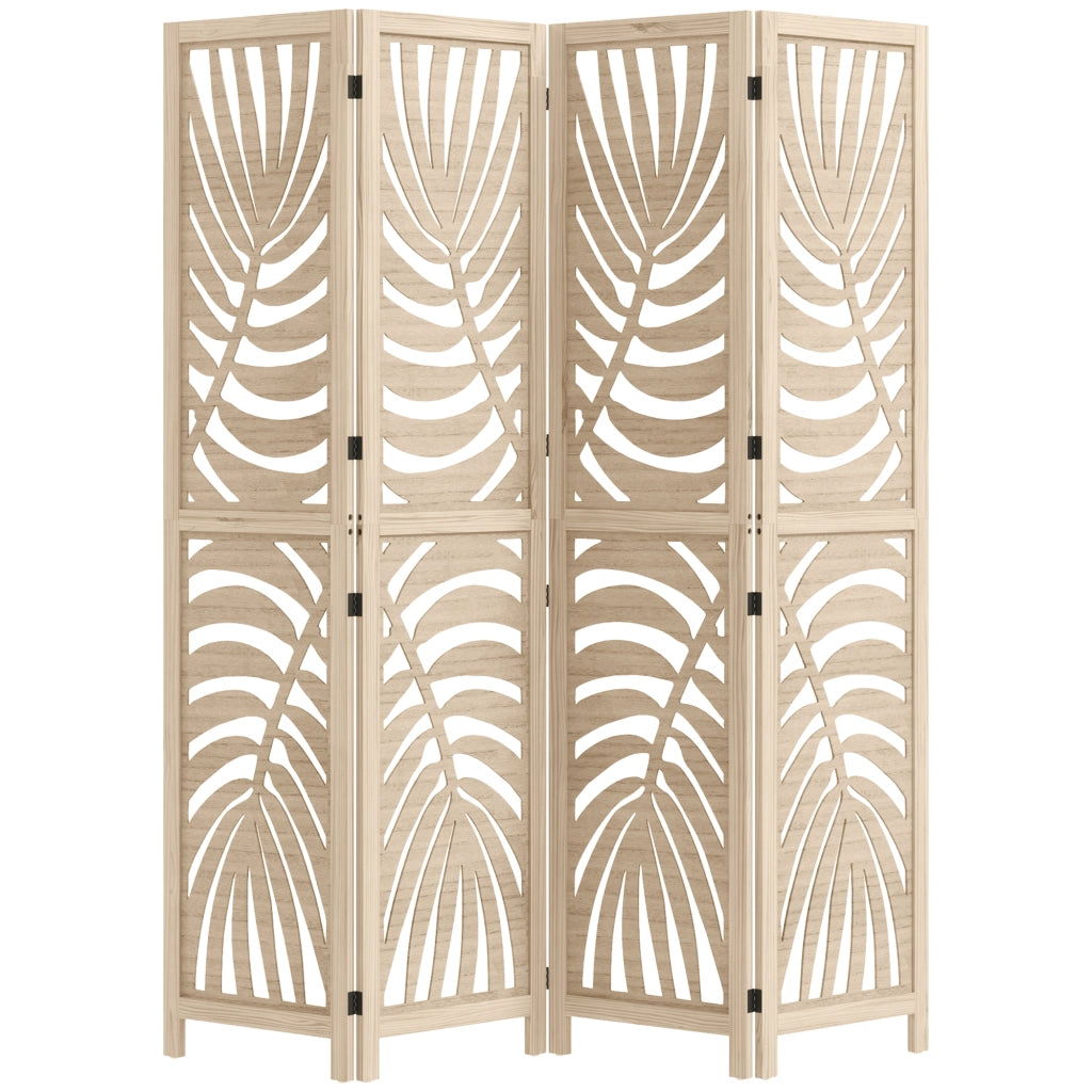 Paravento 4 Ante in Legno 160x170 cm ¨C zephmum ¨C Naturale