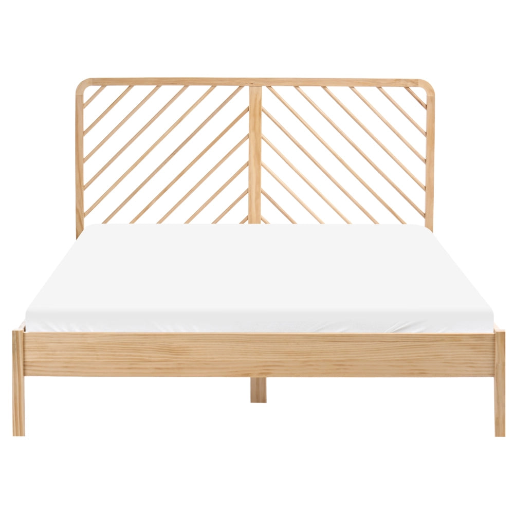 Letto in legno di pino marrone chiaro con rete 160 x 200 cm stile scandinavo naturale