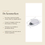 Ponderale Digitale da Cucina 11lb/5kg - Multifunzionale - Ultra Sottile - Bilancia Precisa - Per Alimentazione - Dimensioni 16x13x4 cm