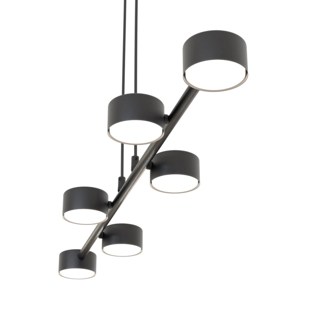 Lampada a sospensione Megara in acciaio nero opaco