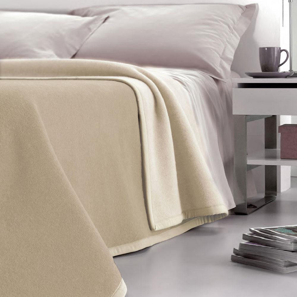 Coperta Pura Lana Matrimoniale Dobleface 450gr Cober Double Beige