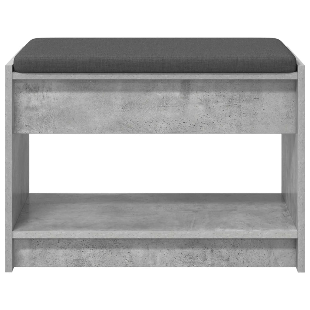 Panca per ingresso con cuscino Grigio Cemento 63 x 38 x 45 cm 891571