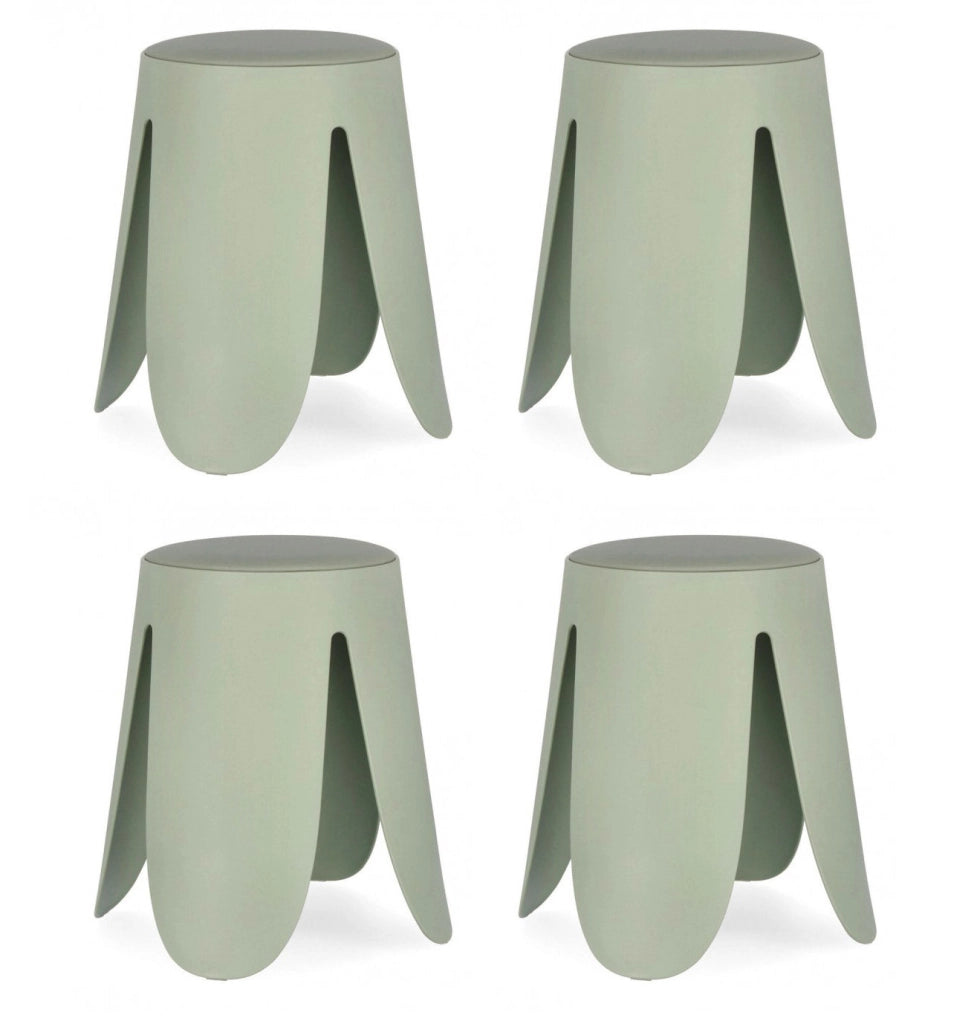 Set 4 Sgabelli  Ø37x47 cm in Similpelle Imogen Tiffany