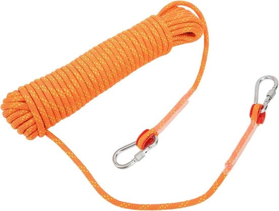 Corda di Scaleggiata in Poliestere Flessibile 8mm per Lavori di Alpinismo - Arancione - Alta Qualità.