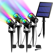 Illuminazione Esterna a Energia Solare - Set di 4 Illuminazioni Esterne a LED a Energia Solare con Cambio di Colore - Illuminazione da Tavolo e da Angolo per un Bello Ambiente Esterno Illuminato