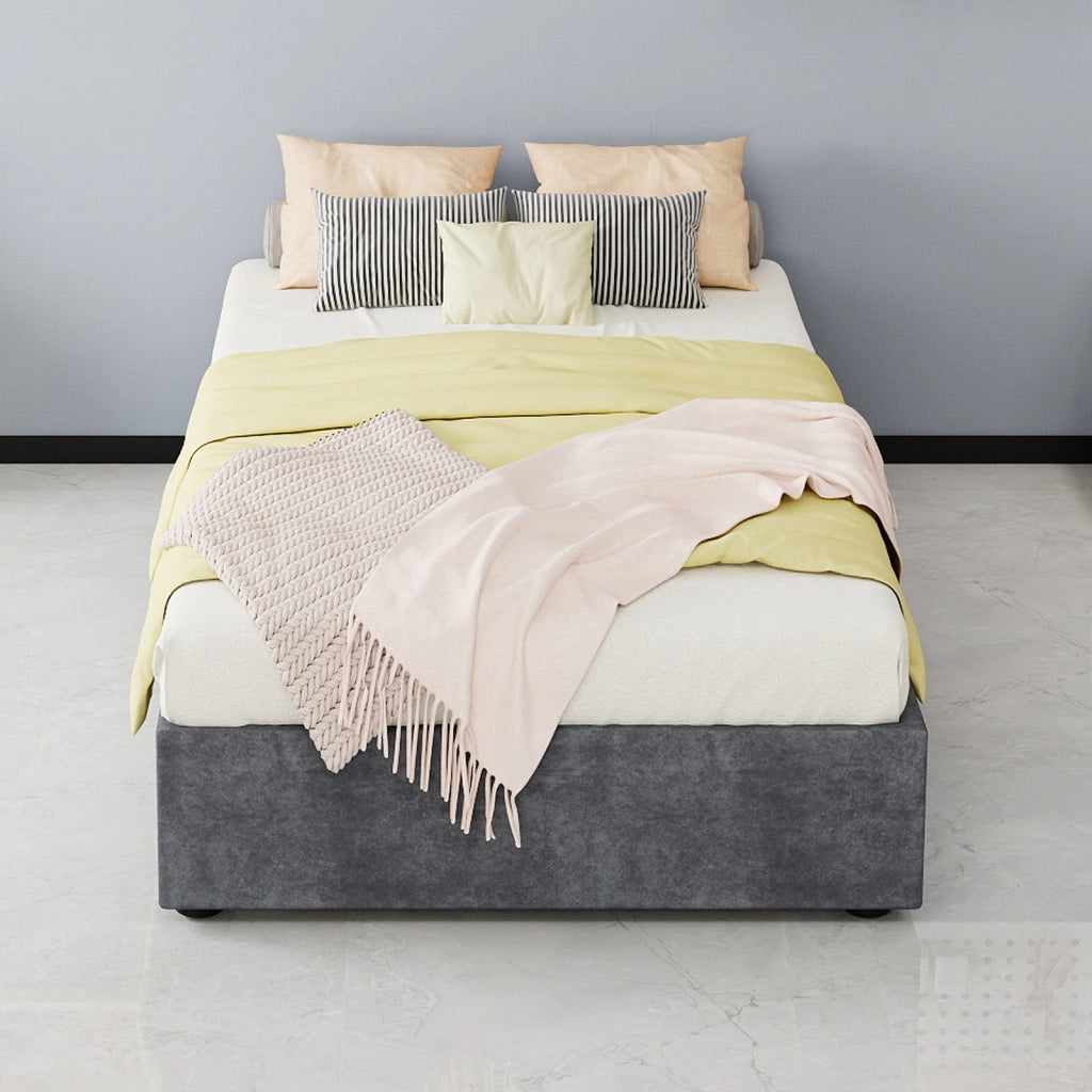 letto telaio grigio velluto olandese 90 x 200 cm