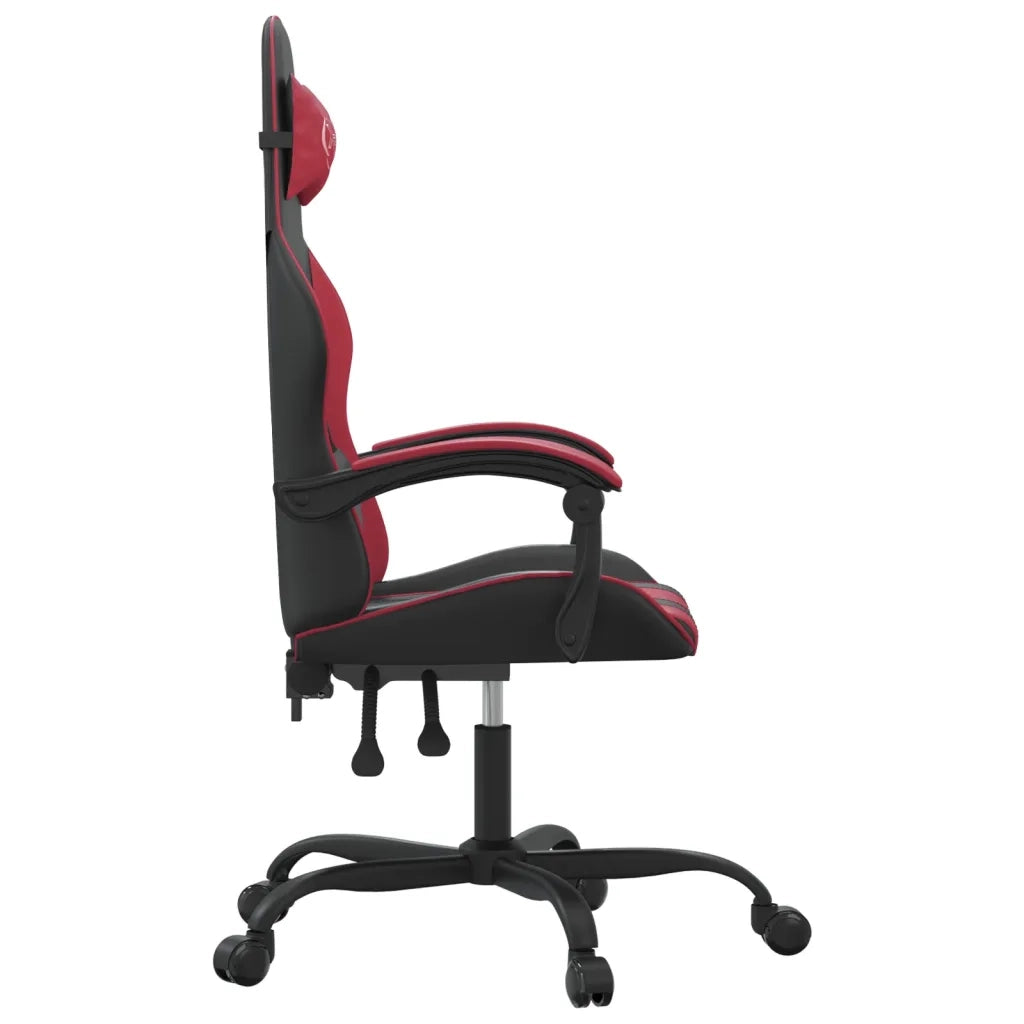 Sedia Gaming Nero e Rosso Vino in Similpelle cod mxl 65044