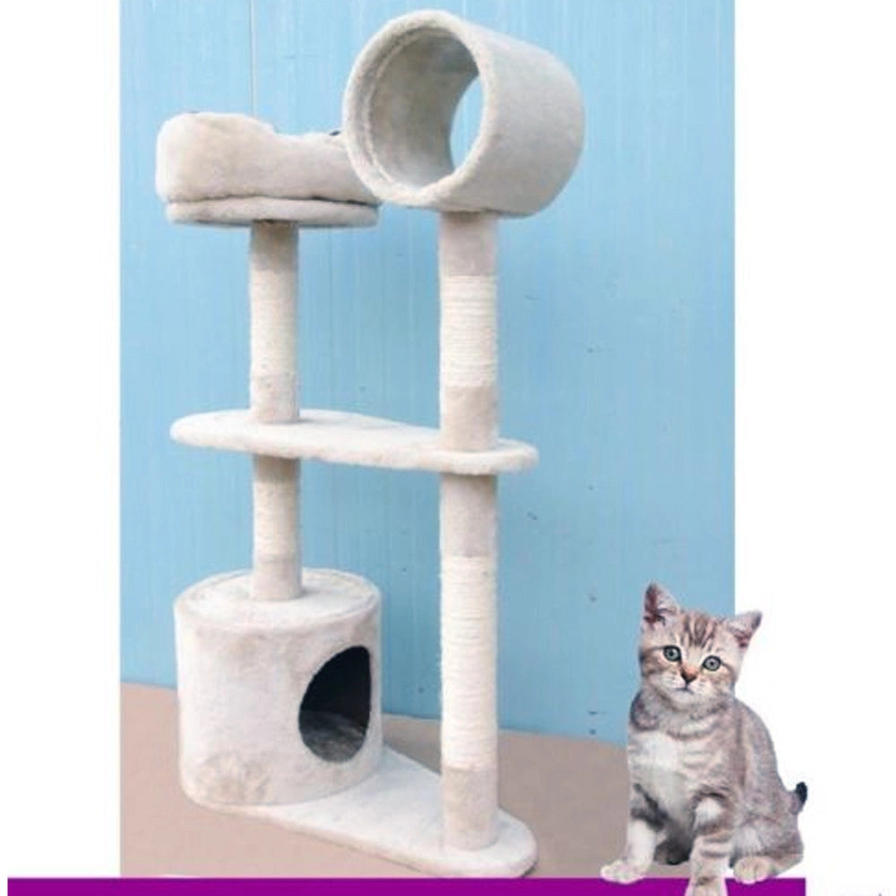 Trade Shop - Tiragraffi Per Gatti Albero Parco Giochi Gioco Tira Graffi Gatto H104 Cm -