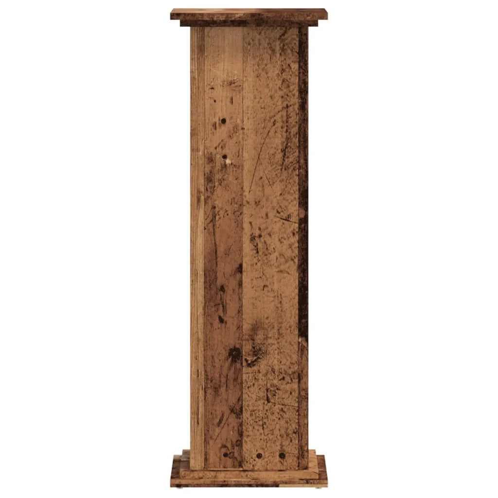 Portavasi mobiletto per fiori legno invecchiato 33 x 33 x 100 cm legno ingegnerizzato marrone 02_0045186