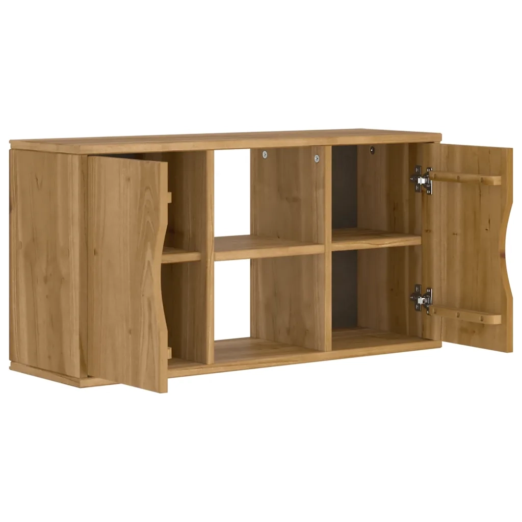 vidaXL Mobile Porta TV ODDA 79x24x40 cm in Legno Massello di Pino