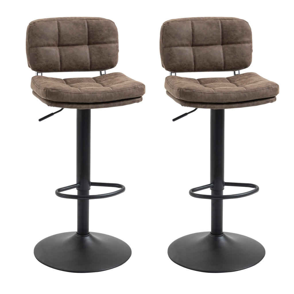Sgabelli da bar Vintage ¨C zephmum ¨C 2 pezzi, imbottiti, marrone