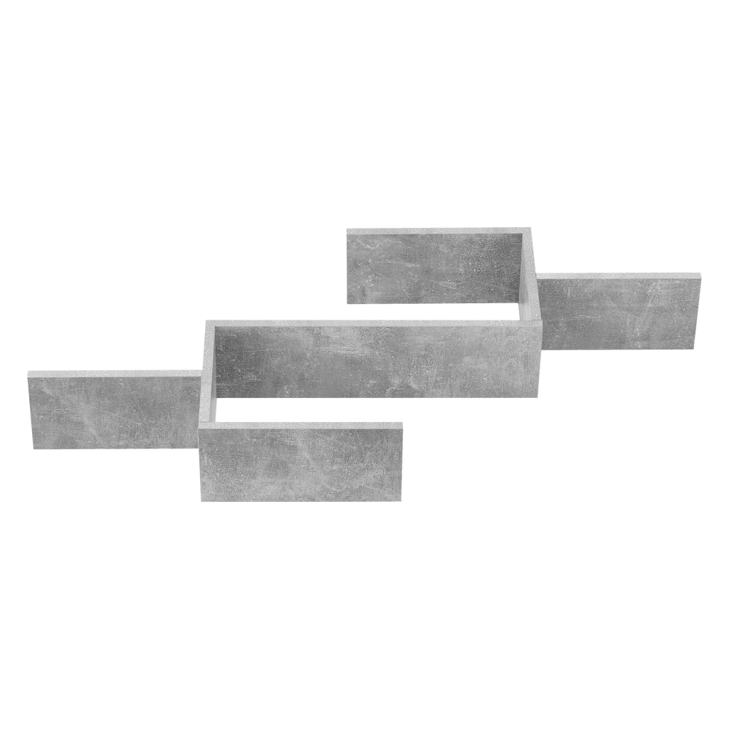 Mensola da Parete / da Muro in Design Moderno 104 x 14,5 x 49,5 cm Scaffale Pensile con 5 Ripiani Portaoggetti Libreria - Effetto Cemento