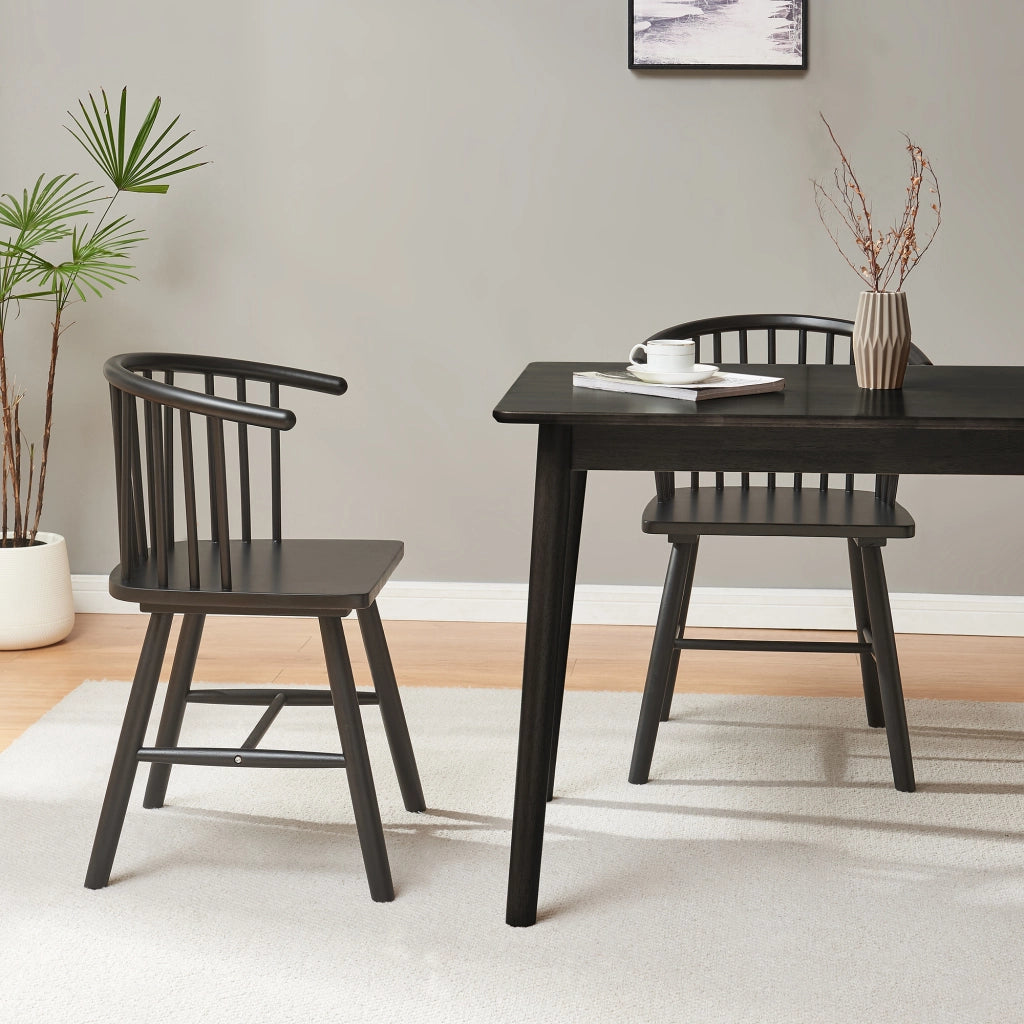Set Stami di 2 Sedie da Sala Pranzo - Nero [en.casa]