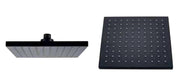 Soffione Doccia Quadrato ABS Nero Opaco Ø200 mm – Ugelli Anticalcare – Attacco Standard 1/2”
