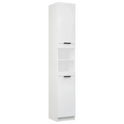 Mobiletto da bagno moderno con ampio spazio contenitivo 32 x 34 x 188 cm legno composito bianco 02_0047994