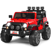 Macchina elettrica cavalcabile 12 V a 2 posti con telecomando, Veicolo a batteria con 3 velocit¨¤ e luci LED Rosso-Macchinine giocattoli