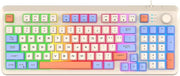 Tastiera da gioco a filo con 94 tasti meccanici, 3 diverse colorazioni, illuminazione di background raffreddante, standard regolabile e progettata per PC (blu).