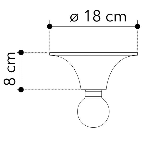 PLAFONIERA DA SOFFITTO BIANCA Ø 18 CM VESEVUS FAN