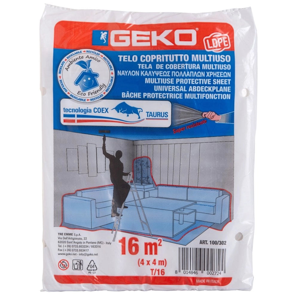80pz telone copritutto polietilene 4x 4 m 200 g ca cod:ferx.2073
