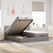 Struttura Letto Pouf con Materassi Tortora 160x200cm in Tessuto