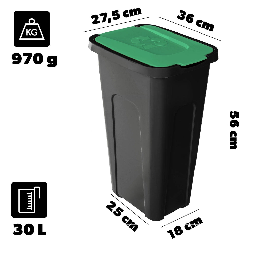 KADAX Zestaw koszy Sorta 30L czarno-zielony 35557