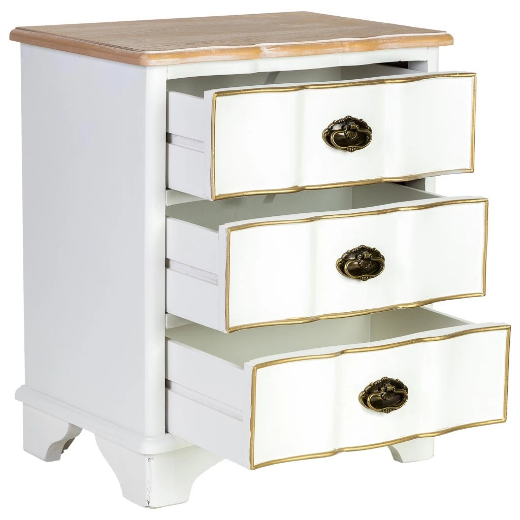 Comodino in legno bianco 50x35x60h cm