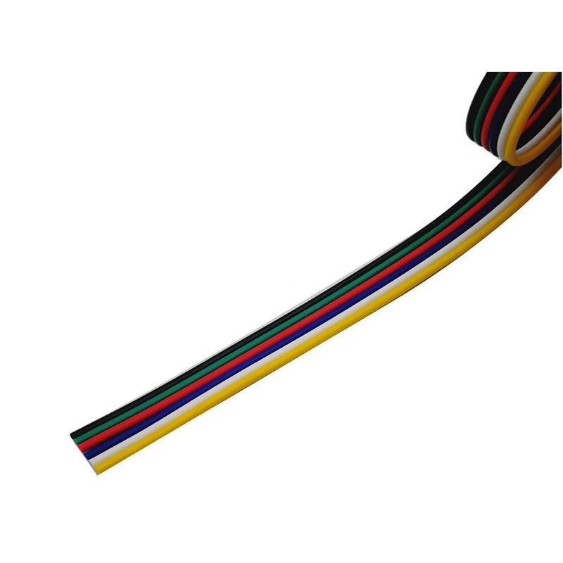 10 Metri Cavo Elettrico Piattina Esa Polare 6X0,25 mmq Per Striscia Led RGBWW RGB+CCT