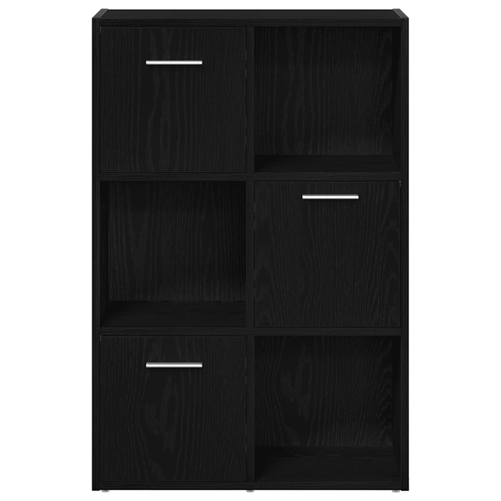 Libreria/Divisorio per ambienti Rovere Nero 60,5x30x90 cm in Legno Multistrato 862473
