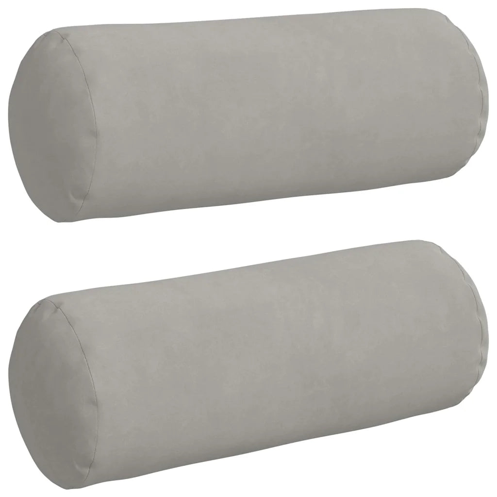 Cuscini a rullo 2 pz | Cuscini per sedie Grigio chiaro ? 15 x 40 cm
