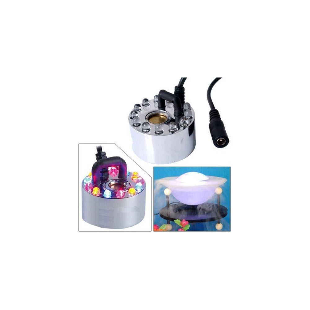 Trade Shop - Generatore Nebbia Mm-32 Lampada A Led Multicolor Per Acquario Rgb 12 Led -
