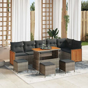 Set Divano da Giardino con cuscino 12 pcs Grigio polyrattan 3365283