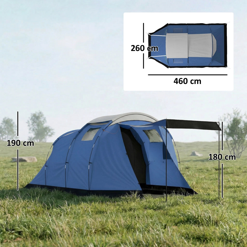 Tenda da campeggio tunnel 4 persone ¨C zephmum ¨C blu scuro 190x300x300 cm